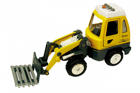 Jucarii si jocuri copii - Utilaj de constructii de jucarie cu sunete si lumini, 16-18 cm, stivuitor metalic