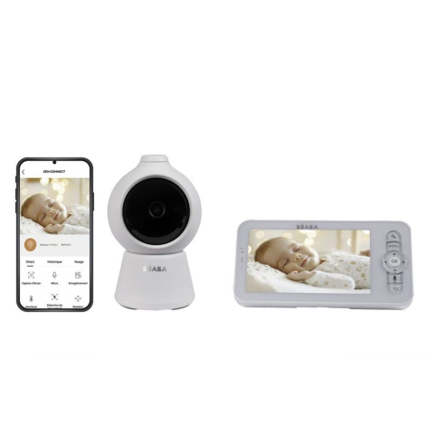 Video monitoare bebelusi - Video Monitor Digital + Wi-Fi Beaba ZEN Smart AI White