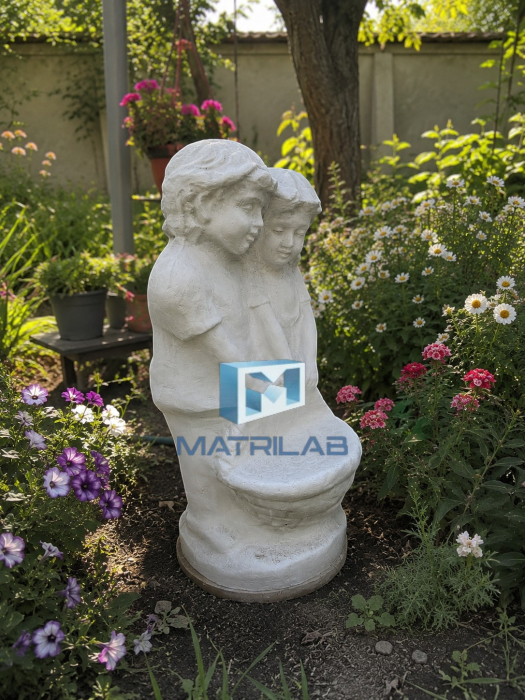 Girl and boy with basket mold 66 cm H [6]