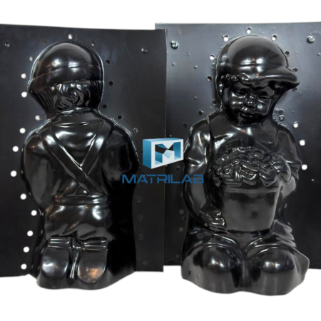 Molds for garden ornaments - Boy with flowers mold 43 cm H