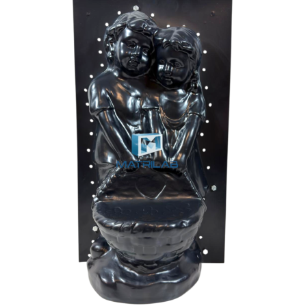 Molds for garden ornaments - Girl and boy with basket mold 66 cm H