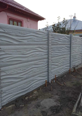 Matrita gard 200x50 cm model PIATRA cu VALURI si LEMN [1]