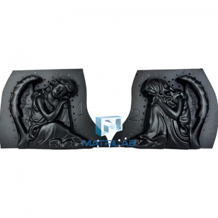 Matrite decoratiuni gradina - Matrita Ingeras care doarme  34 cm H - set 2 bucati fata si spate