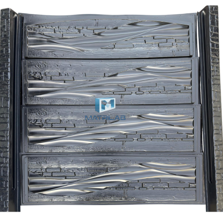 Set matrite gard - Set matrite gard panou complet cu 4 matrite de gard si 2 stalpi - PIATRA cu VALURI si LEMN